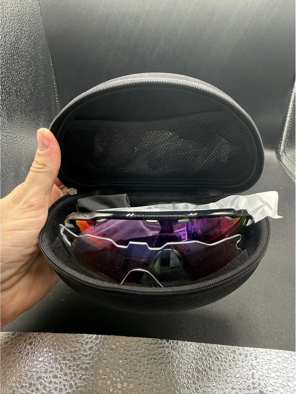 OAKLEY RADAR PACE POLISHED BLACK PRIZM ROAD CLEAR BLUETOOTH CONNECT SUNGLASSES